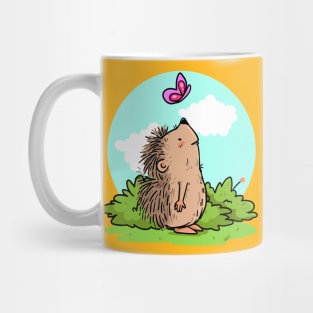 Porcupine Butterfly Hand Drawn Mug